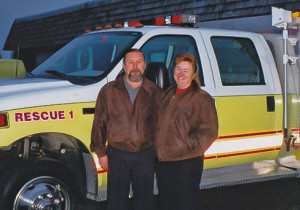 Barb and Dave in front of R-1 in 2005